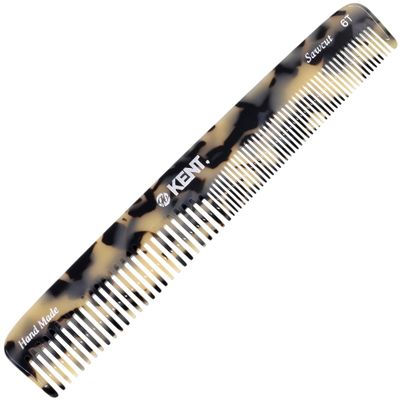 Kent 6T TW Fine Tooth and Wide Tooth Hair Comb, Handmade Styling Comb for Hair Care, Barber Combs, Beard Combs For Men, Styling Grooming for Men, Women and Kids
