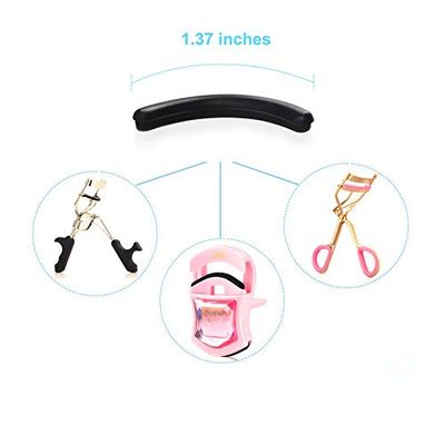 Leline's Eyelash Curler Refill Pads, 6pcs Rubber Replacement Pads for Standard Eyelash Curler (Black)