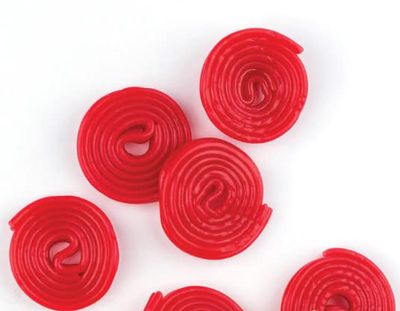 SweetGlob Licorice Wheels Naturally Flavored Candy (Red Strawberry, 1 Pound)