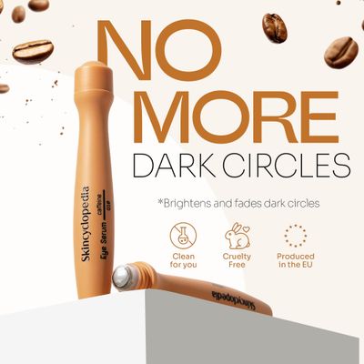 Skincyclopedia Under Eye Roll-On with Caffeine Q10, Cooling Roller, Energizing Serum for Dark Circles Under Eye Dark Spots, Puffiness Bags, Fine Lines Wrinkles, Deep Hydration Activator.