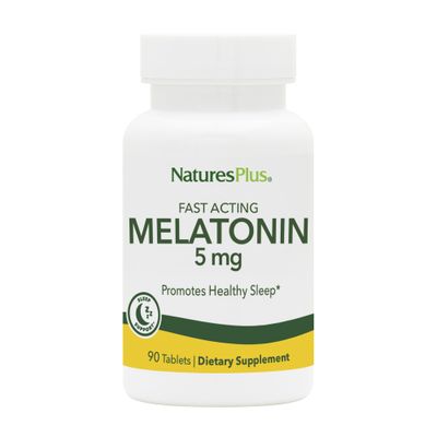 Natures Plus Melatonin 5 mg - 90 Fast-Acting Tablets - Vegan, Gluten Free - 90 Servings
