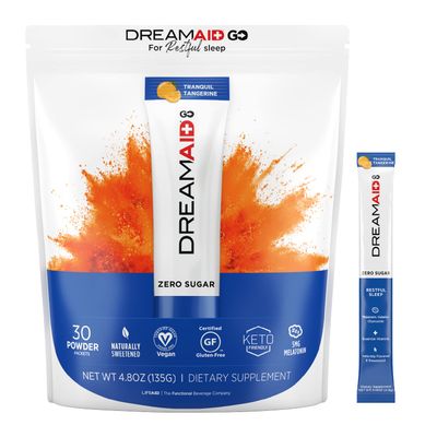 Sleep Aid Drink with Melatonin Chamomile, DreamAid Helps Adults Fall Asleep Faster, Sleep Longer and Waking up Feeling Rejuvenated - Zero Sugar Keto Friendly, 30 Count (Pack of 1)