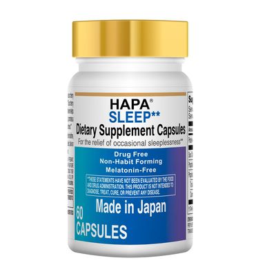 HAPA Japan Melatonin Free Sleep Aid Supplement,Phosphatidylserine, Coenzyme Q10, Adults,60 Capsules, 30-Day Supply