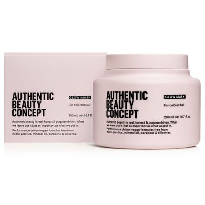 Authentic Beauty Concept Glow Mask Hair Mask for Color Treated Hair Nourishing Color-Preserving Improves Softness and Shine Vegan Cruelty-free Silicone-free 6.7 fl. oz.