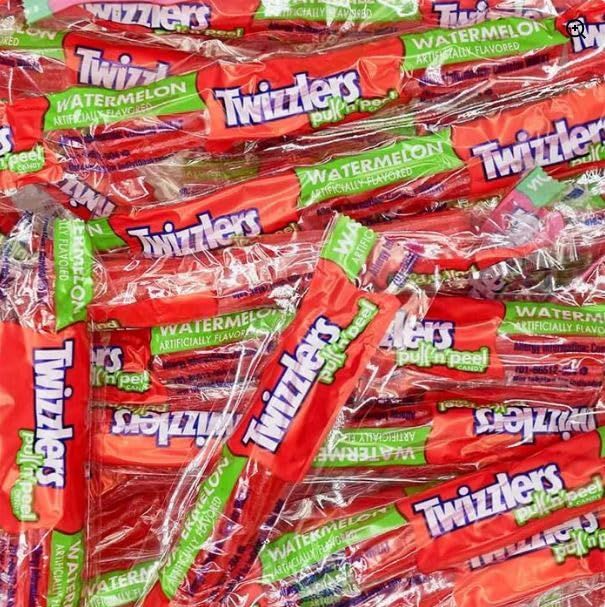 Mother&#39;s Day Twizlers Pull &#39;n&#39; Peel Watermelon 1 lb Bulk Pack, Individual Wrapped Flavored Licorice Candy (Approx. 35 Pieces) of Red Twist-Style Candies Perfect Dish and Gift filler