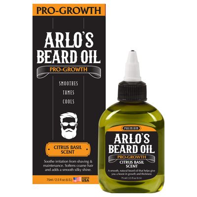 Arlo&#39;s Pro Growth Beard Oil - Citrus Basil 2.5 oz. - Promotes Beard Hair Growth