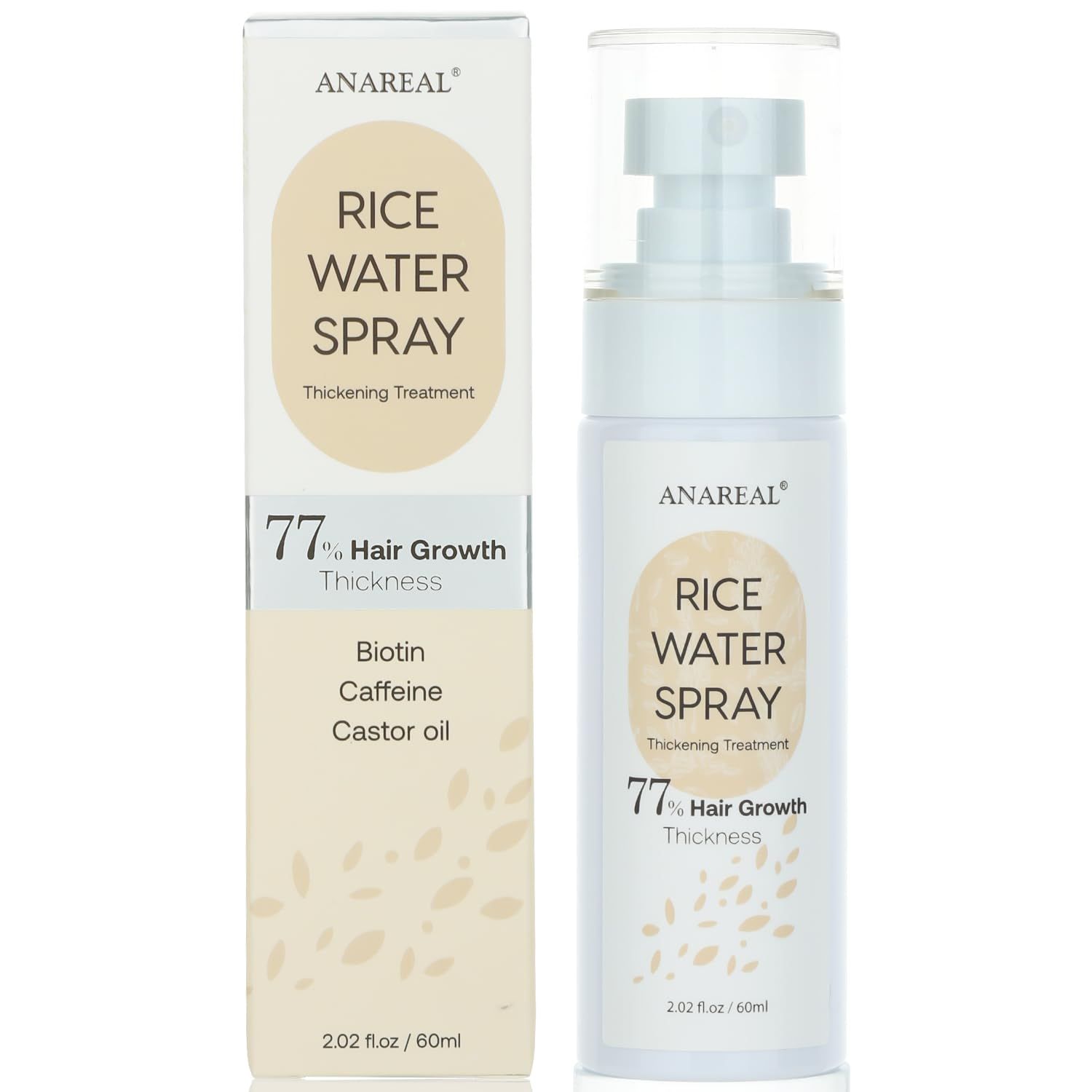 uikeaft Hair Growth Serum, Rice Water for Hair Growth, Rice Water Hair Spray, Hair Growth Oil Spray for Women infused with Castor Oil and Biotin 2oz