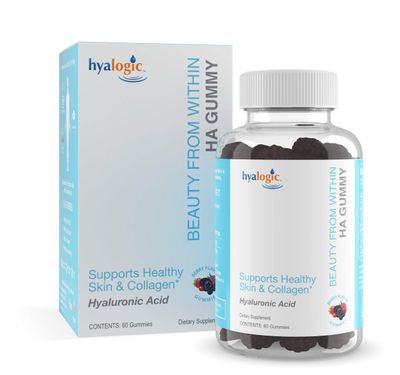 Hyalogic Beauty from Within Hyaluronic Acid Gummies - Ideal for Skin Care and Hair Growth - Delicious Berry-Flavored Gummy Vitamins - Vegan Gluten Free (60 Gummies)