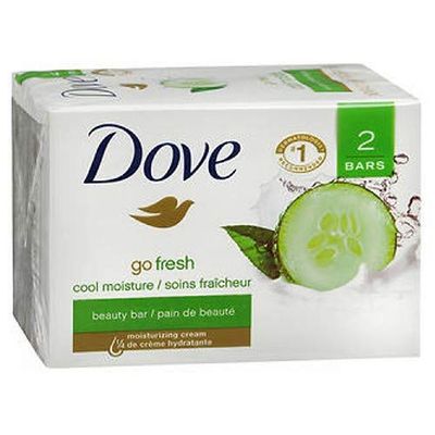 Dove go fresh Beauty Bar Cucumber and Green Tea 4 oz, 2 Bar (Pack of 3)