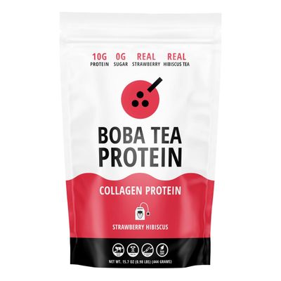 Strawberry Hibiscus Flavored Collagen 30 Servings Grass-Fed Hydrolyzed Bovine Collagen Powder for Men and Women Promotes Hair, Nail, Skin, Bone, and Joint Health No Added Sugar