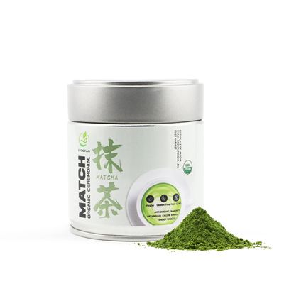 EFOOFAN Matcha Organic Ceremonial Grade Green Tea Powder - (45g1.59oz Tin) - No Sugar Added Macha for Lattes, Authentic Origin of Japanese Matcha, USDAECJAS Certified