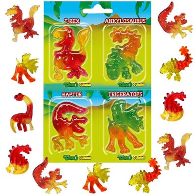 Fruidles Halloween Creepy Dinosaur Gummy Candy, Soft Chewy Candies, 4 Large Gummies per Pack (4-Pack (Total of 16 Gummies))