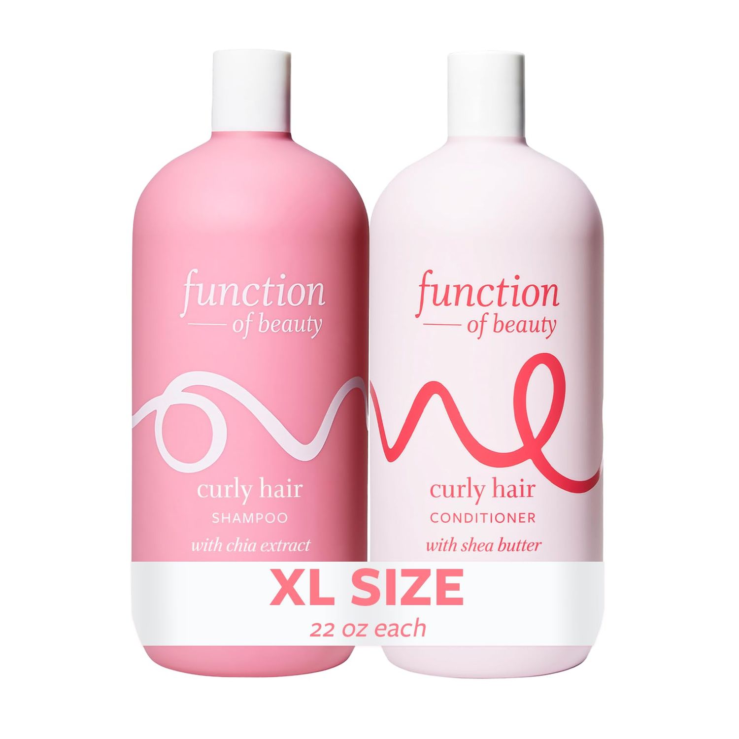 Function of Beauty Curly Hair Shampoo Conditioner Set, 22 oz Each - With Chia Extract to Define Shape Curls Shea Butter to Moisturize, Nourish Enhance Natural Curls, Sulfate-Free