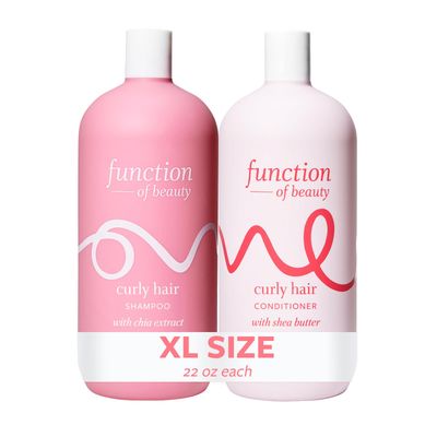 Function of Beauty Curly Hair Shampoo Conditioner Set, 22 oz Each - With Chia Extract to Define Shape Curls Shea Butter to Moisturize, Nourish Enhance Natural Curls, Sulfate-Free