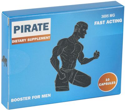 Pirate Herbal Male Supplement for Men - Fast Acting Energy Stamina Booster with Horny Goat Weed, Maca Root, Tongkat Ali, Muira Puama Vitamin B6 - Supports Endurance, Performance Vitality