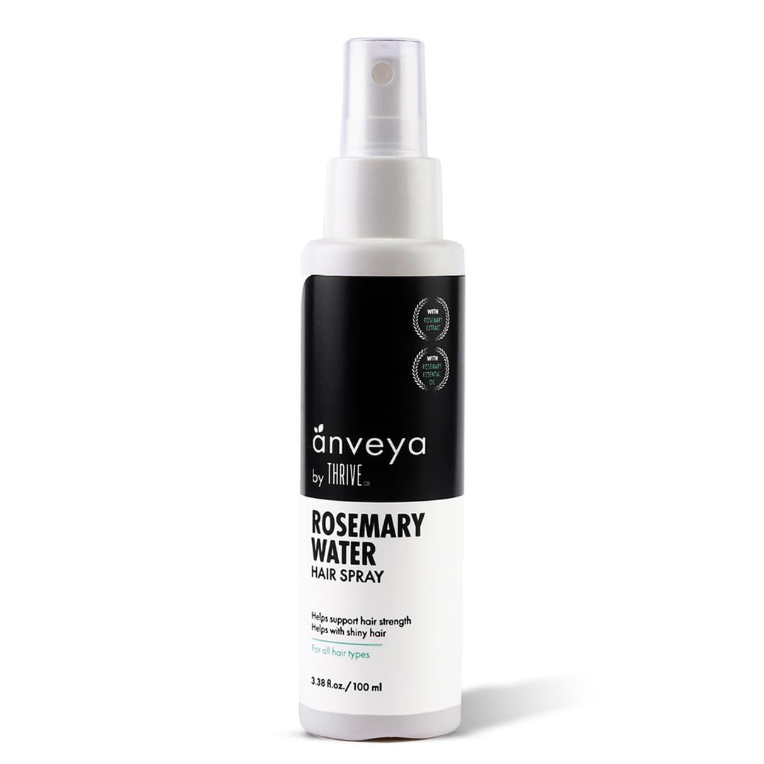 THRIVECO Anveya Rosemary Water Hair Spray Natural Rose mary Extract, Rice Water Hyaluronic Acid Rosemary Water Spray for Hair Growth, Control Hair Care Hair Spume to Shine nourish 100ml