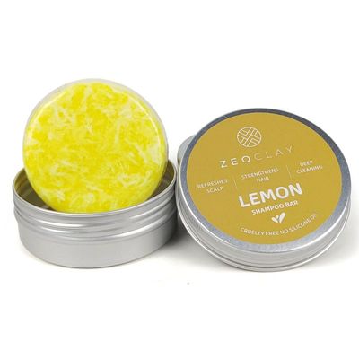 ZeoClay Herbal Shampoo Bar - Lemon Scent - All Natural, Organic Ingredients - Nourish Moisturize to Prevent Hair and Scalp Dryness