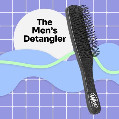 Wet Brush Detangling Hair Brush for Men, Black, Stimulates Scalp Beard for Fuller Stronger Hair, Intelliflex Detangler Help Bristles Promote Growth Protect from Breakage, Pain-Free