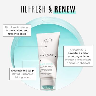 Malibu C Head Lab Scalp Scrub - Gentle Scalp Exfoliator Enriched with Activated Charcoal and Jojoba Esters - Clean, Vegan Hair Care (6 oz)