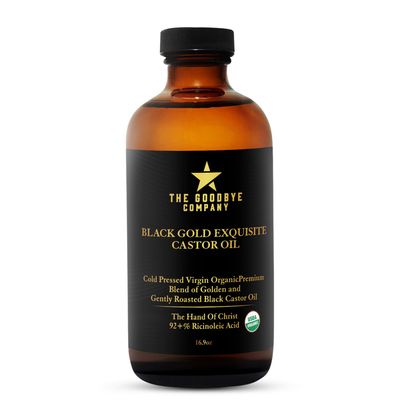 The Goodbye Company Black Gold Castor Oil Blend - USDA Organic, Cold-Pressed Unrefined - Pure Hexane-Free Oil for Hair, Skin, Body, Eyelashes Eyebrows