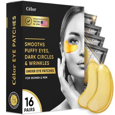CLOR Under Eye Patches for Puffy Eyes and Dark Circles (16 Pairs) with Amino Acid Collagen - Under Eye Masks Great for Bachelorette Party Favors, Swag Bag Stuffers, Spa Gifts for Women