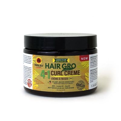 Tropic Isle Living 4N1 Curl Crme Coconut, Shea Oil, Jamaican Black Castor Oil for Curly, Wavy, Coily Hair, to Define, Nourish, Detangle Anti Frizz Cream 12oz