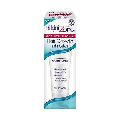 Bikini Zone Hair Growth Inhibitor Cream - Helps Stop Hair Growth for Face, Legs, Lips Chin - Reduces Hair Density Length - Painless Hair Inhibitor Moisturizer After Waxing Shaving (1 oz)