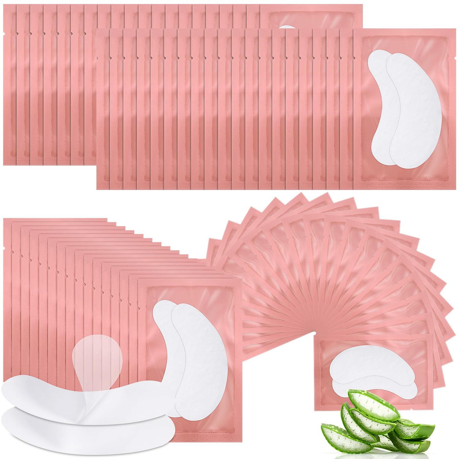 60 Pairs Under Eye Gel Pads Natural Eyelash Extension Gel Pads Patches Kit for Eyelash Extension Supplies Bulk Beauty Tools, Fit Most Eye Shape