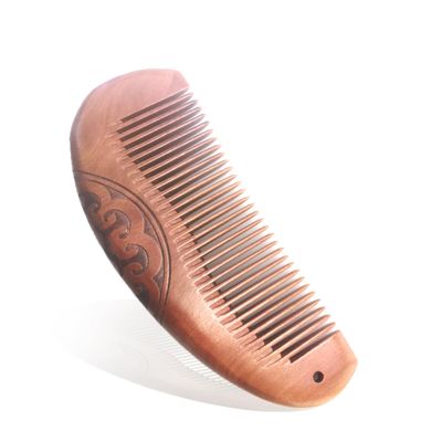 YAKUNCL Anti-Static Peach Wood Comb with Fine Tooth - Wooden Comb for Women, Gentle Scalp Massage Smooth Styling for CurlyThickStraight Hair