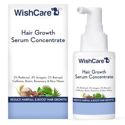WishCare Hair Growth Serum Concentrate - Rosemary, 3 Redensyl, 4 Anagain, 2 Baicapil, Caffeine, Biotin, Plant Keratin Rice Water