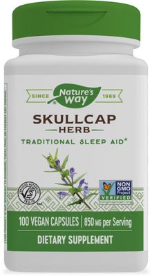 Nature&#39;s Way Skullcap Herb - Traditional Herbal Sleep Support - Skullcap Herb - Non-GMO Project Verified - Gluten Free Vegan - 100 Vegan Capsules