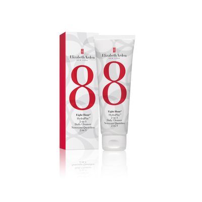 Elizabeth Arden Eight Hour HydraPlay 2-in-1 Daily Gentle Cleanser and Pore Minimizer Mask, Hydrating Face Wash with Kaolin Clay Glycerin, Non-Comedogenic, Vegan, For All Skin Types, 4.2 oz.