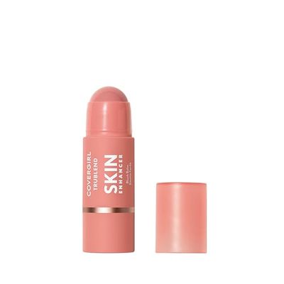 CoverGirl Trublend Skin Enhancer Blush Balm Stick, 220 Nude Flush, Vegan Formula, Easy to Use, Glides on Effortlessly, Non-Greasy, Doesn&#39;t Crease, 0.21oz