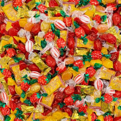 Hard Candy Assortment - 2 Pound Bulk Pack (About 160 Count) - Strawberry Bon Bons, Peppermint, Cinnamon, Honey Ginger, Fruit, Coffee Flavored