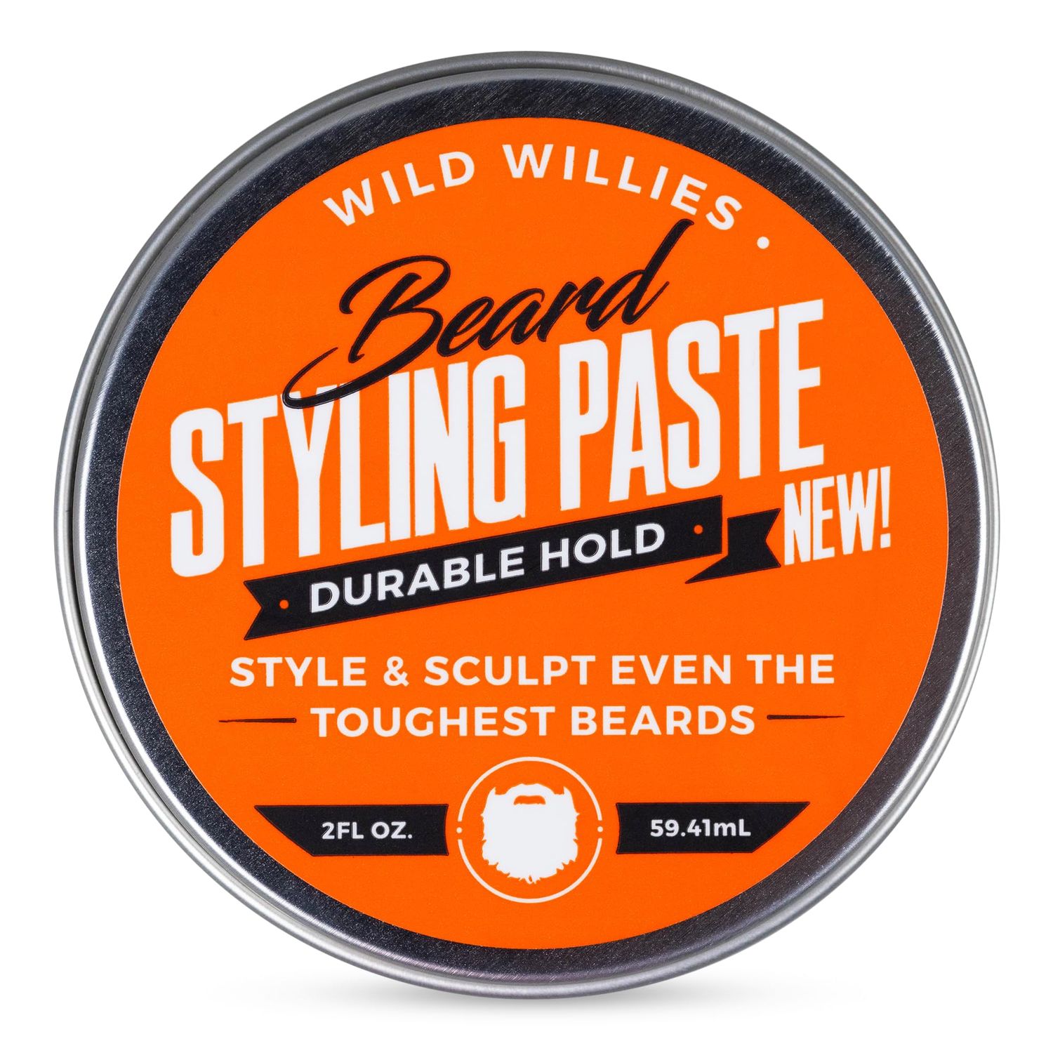 Wild Willies Beard Styling Paste - Men&#39;s Grooming Balm with Durable Medium Hold, Hydrates Tames Flyaway Facial Hair - Non-Greasy, Matte Finish Beard Cream - Essential Beard Care for Men, 2 fl oz