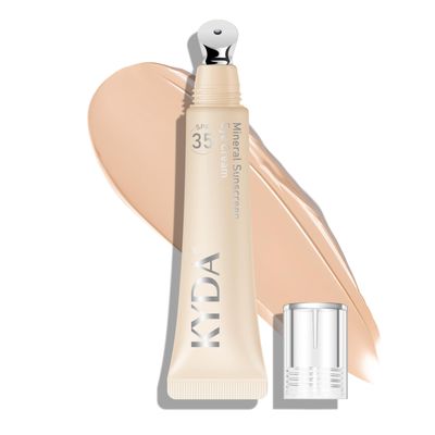 KYDA Mineral Sunscreen Eye Cream, 3-in-1 Anti-Aging Eye Cream, SPF 35, for Dark Circle and Fine Lines, Medium