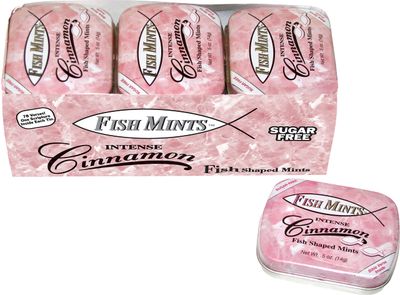 Scripture Candy, Sugar Free Fish Shaped Cinnamon Flavored Mints in a Pocket Sized Tin, 9 Count