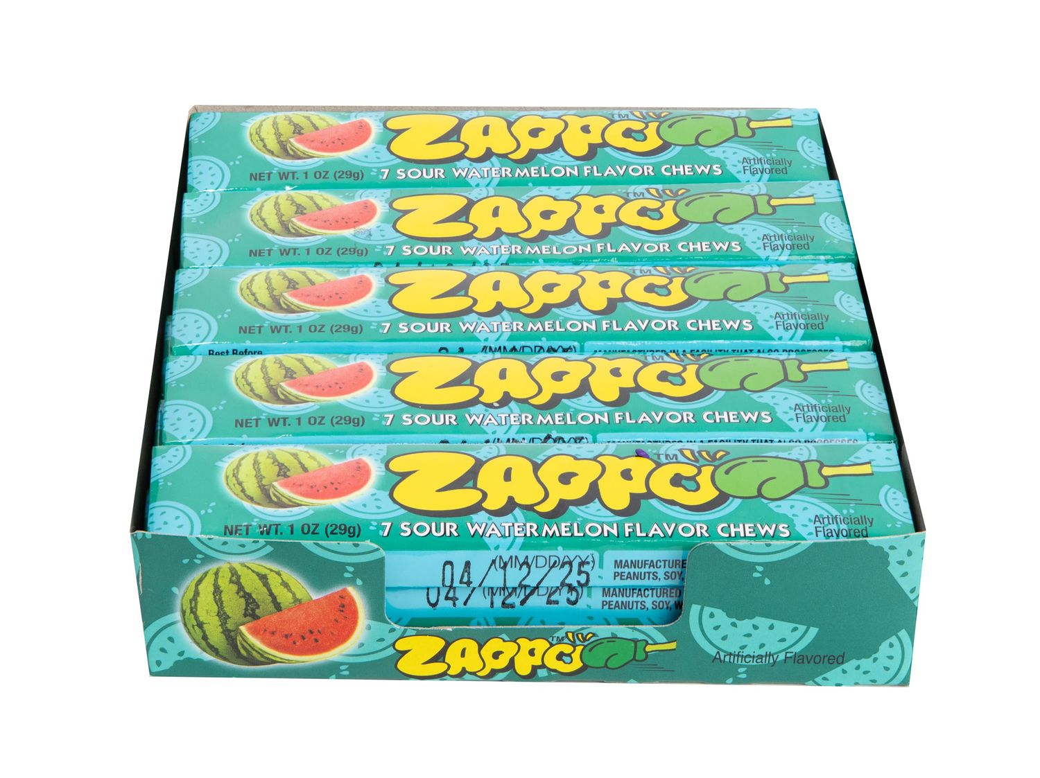 Zappo Fruity and sour chews - 1oz x 15 Pack (Watermelon)