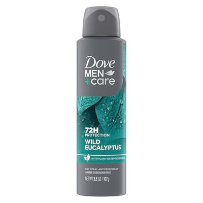Dove MenCare Antiperspirant Dry Spray 72H Protection Eucalyptus Birch With a Plant-Based moisturizer 3.8 OZ