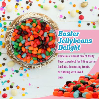 Jolly Ranchers Jelly Beans - 2 lb Bulk Bag Assorted Flavors: Strawberry Orange, Blue Raspberry, Watermelon, Grape, Apple Perfect for Candy Lovers, Parties, Easter Gifting