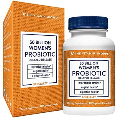 Women&#39;s Probiotic Delayed Release 50 Billion - with 10 Probiotic Strains to Support Digestive, Immune Vaginal Health or Yeast Imbalance - Shelf Stable (30 Veggie Caps) by The Vitamin Shoppe
