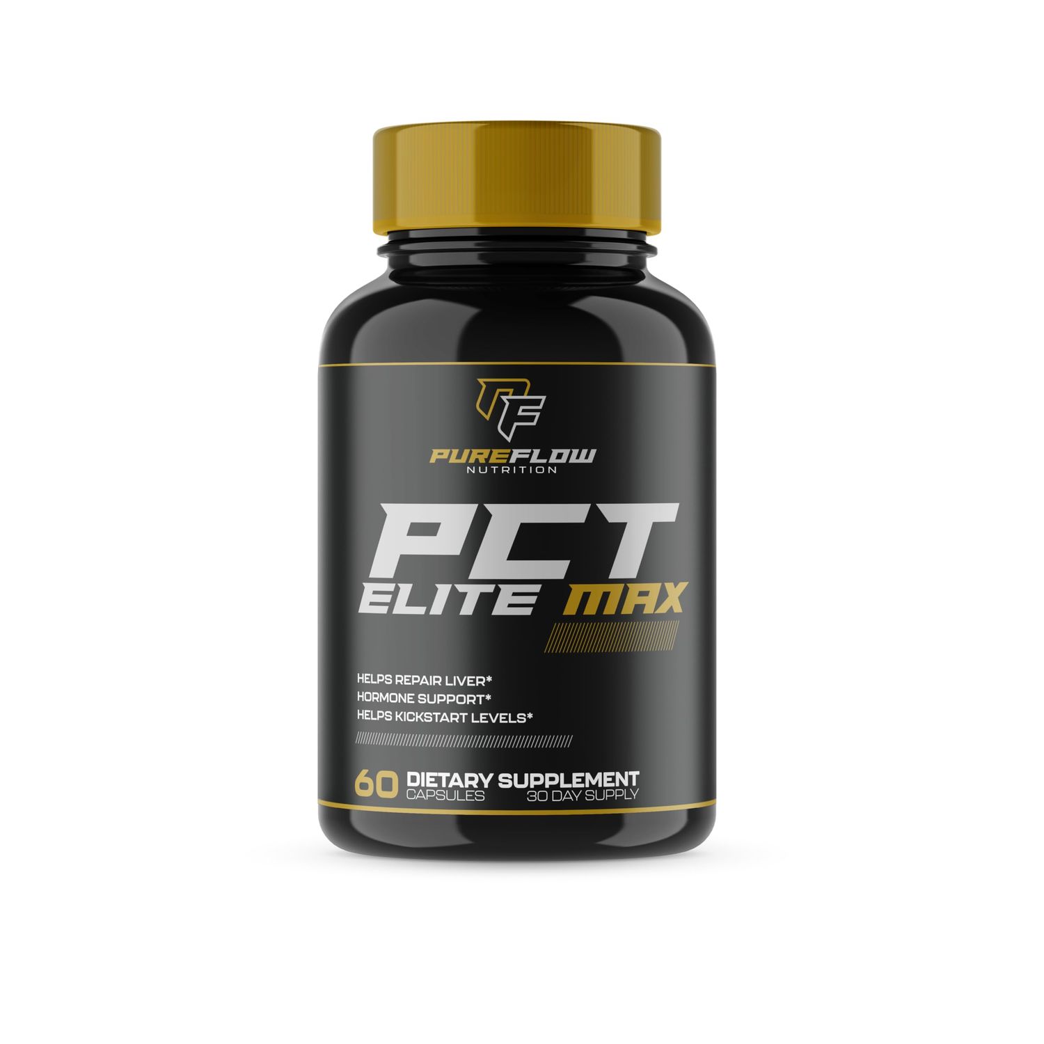 PureFlow Nutrition 1 New Premium PCT Supplement for Men Post Cycle Therapy to Kickstart Levels, Repair Liver, Block Estrogen, Balance Hormones 8 Powerful Ingredients - 60 Capsules
