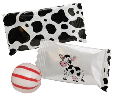 Cow Themed Peppermints 100 Count Individually Wrapped - Bulk Mints For Birthday Party Giveaways Candy Goodie Bags-Animal Cattle Bovine Bull Fun Mints For Adults or Kids