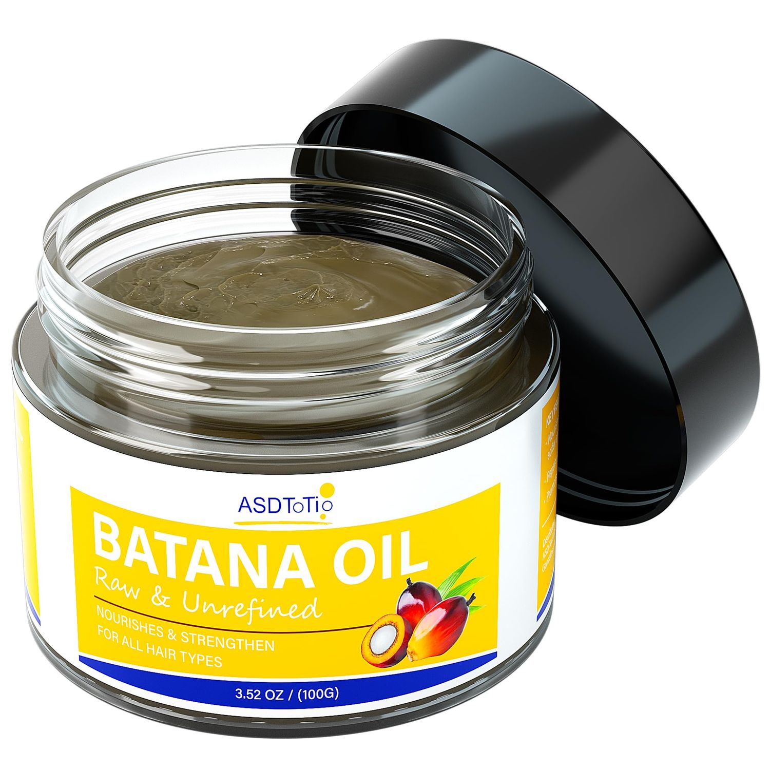 Raw Batana Oil for Hair Growth- 100 Organic Natural, Dr. Sebi Batana Oil - Prevent Hair Loss, Moisturize Scalp, Restore Dry Damanged Hair for Men Women