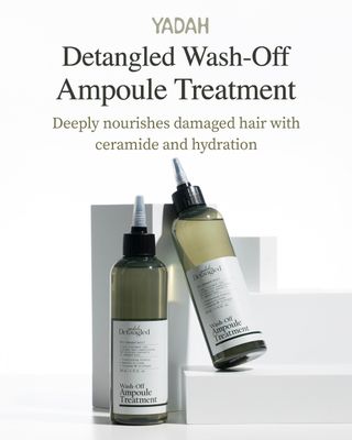 YADAH Detangled Wash-Off Ampoule Treatment 6.76 fl oz Deep Repair Nourishment with Ceramide NP, Hyaluronic Acid, Avocado Oil Smooths, Moisturizes, Restores Shine for Damaged, Dry, Frizzy Hair