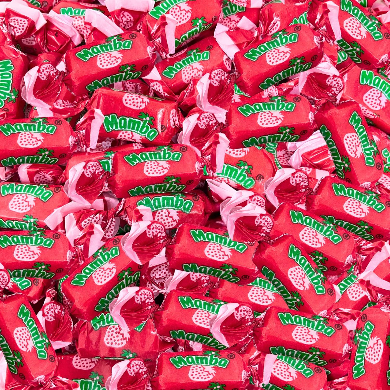 Strawberry Mamba Fruit Chews, 1 Lb. Bag - Individually Wrapped - Juicy Chews Perfect For Holidays, Pinatas, Christmas Stockings, Goody Bags Parties - Approx. 80 Pieces