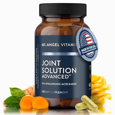 Mt. Angel Vitamins - Joint Solution Advanced, with Curcumin C3 Complex, Glucosamine, Hyaluronic Acid, Bromelain, Collagen Type 2 MSM, Improves Fluidity Supports Joint Comfort (60 Capsules)