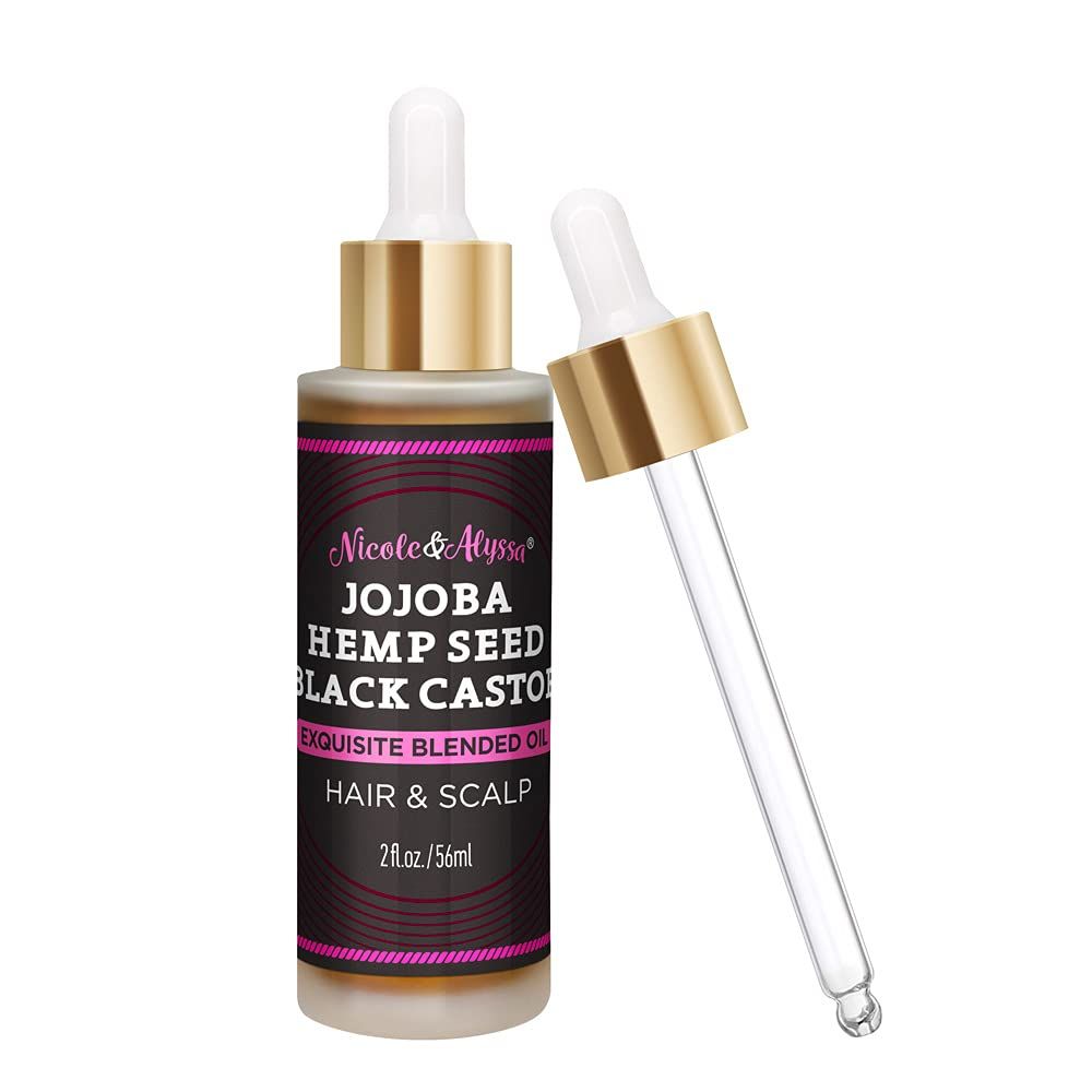 Nicole Alyssa - Hair and Scalp Oil 2oz - 100 Pure Essential Oil (Jojoba Oil, Hemp Seed Oil, Black Castor Oil) (Pack of 1)