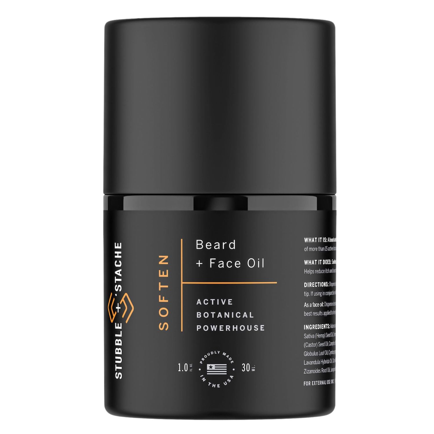 stubble stache Hydrating Beard Oil for Men - Dual-Use Face Beard Moisturizer Conditioner with Baobab, Jojoba Argan - Softens Hair, Stops Itch Dry Skin - Lightweight Non-Greasy Oil, 1 fl oz