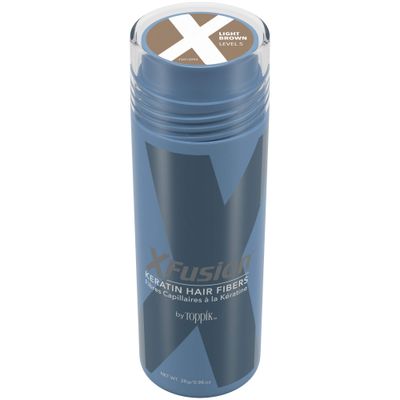 X-Fusion Keratin Hair Fibers for Unisex, Light Brown, Net WT 28 Gram 0.98 Ounce